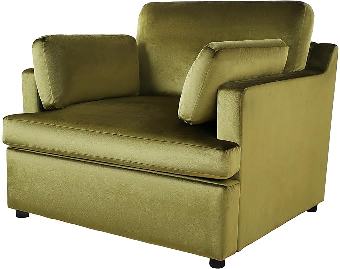 Velvet Oversized Accent Chair with Plush Armrest Cushions | Large Lounge Chair Single Sofa for Living Room Bedroom