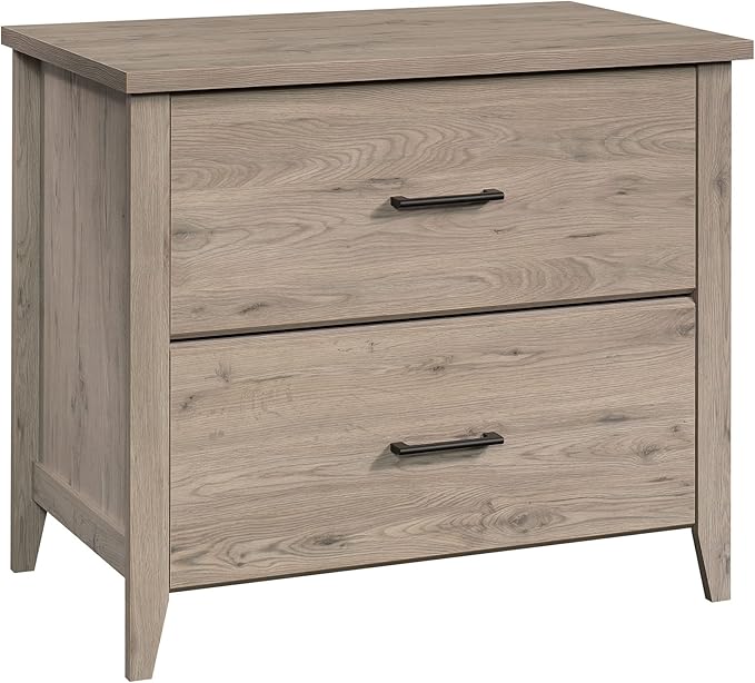 2 Drawer Small File Cabinet with Lock Modern Furniture Under Desk Locking Storage Drawers Organizer Engineered Wood Filing Cabinets for Home OfficeBrown