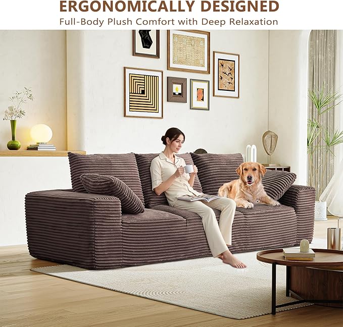 Modular Sectional Sofa Cloud Couch Corduroy Fluffy Couch Sectional Couches for Living Room