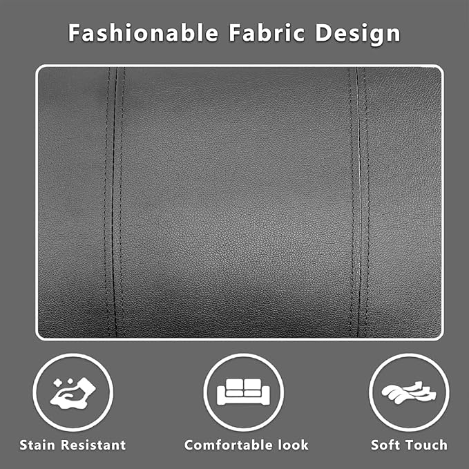 Leather Recliner SofaReclining Sofa for Living Room Furniture SetsBlack Wall Hugger Recliner Couch with Cupholder for Living Room/Office/Theater Seating(3 Seater Sofa)