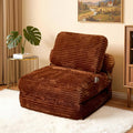 75'' Foldable Sofa Bed Convertible Sleeper Sofa with Pillow Boneless Corduroy Foldable Couch Bed Single Sleeper Chair for Small Spaces Living Room Bedroom StudioBrown