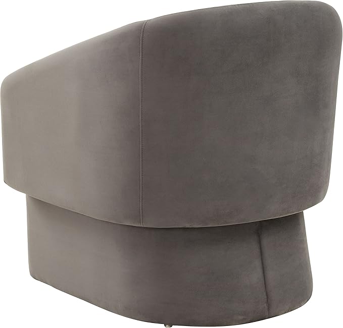 SAFAVIEH Couture Collection Susie Dark Grey Velvet Barrel Back Accent Chair (Fully Assembled)