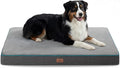 Bedsure Memory Foam Dog Crate Bed for Extra Large Dogs - XL Orthopedic Pet Beds with Removable Washable Cover and Nonskid Bottom - Plush Flannel Fleece Top Pet Mat Grey