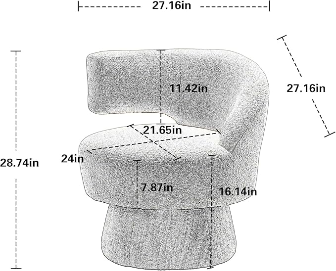 360 Degree Swivel Cuddle Barrel Accent Chairs Round Armchairs with Wide Upholstered Fluffy Fabric Chair for Living Room Bedroom Office Waiting Rooms (Navy B)