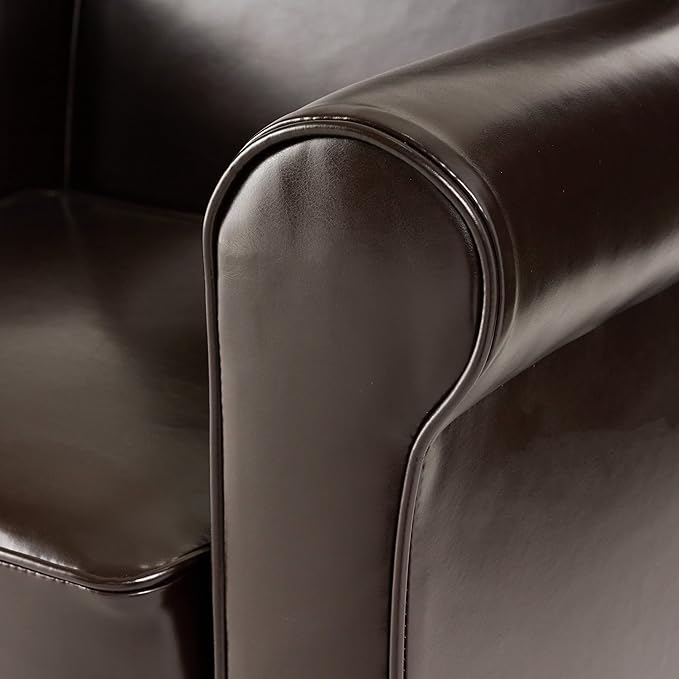 Christopher Knight Home Freemont Leather Club Chair Chocolate Brown