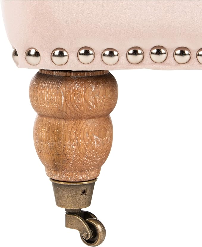 Safavieh Home Colin Blush Pink Velvet and White Washed Tufted Club Chair