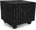 Rutledge &amp King File Cabinet Seagrass Cabinet with Rolling Casters Hanging File Organizer for Home and Office Black (14 x 15 x 17 inches)