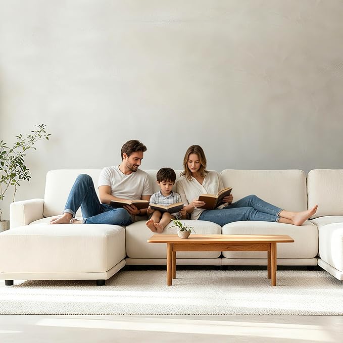 146 Modular Sectional Couches for Living Room U-Shaped Modern Sofa with Ottomans 6-Piece Chenille Sofa Set for Home Furniture Beige