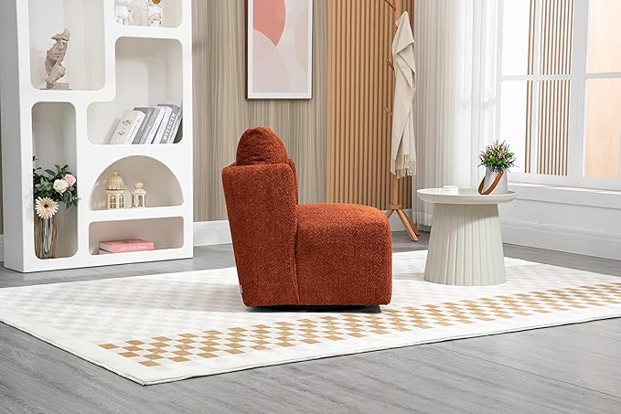 Swivel Barrel Chair Comfy Round Accent Sofa Chair for Living Room 360 Degree Swivel Barrel Club Chair Leisure Arm Chair for Nursery Hotel Bedroom Office Lounge