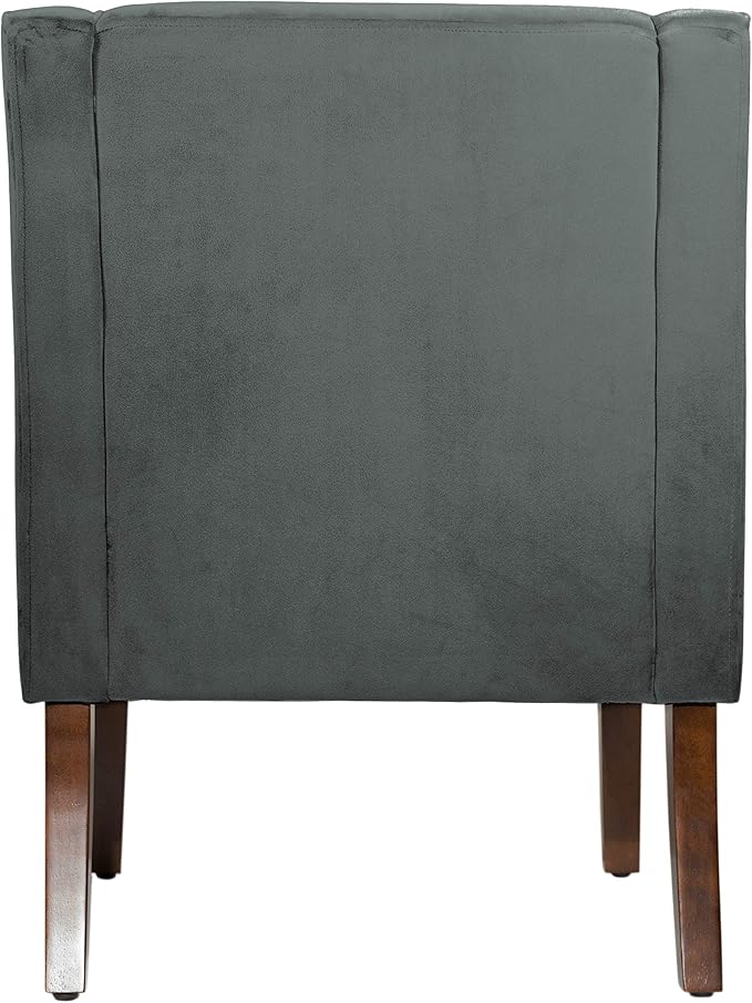 Homepop Home Decor Upholstered Classic Swoop Arm Accent Chair Accent Chairs for Living Room &amp Bedroom Decorative Home Furniture Dark Grey