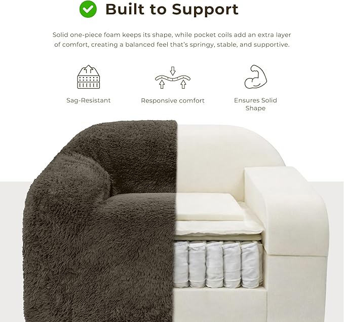 Furniture of America Fexon Modern Upholstered 1-Seater Foam Sofa Chair with Curved Arm Compressed Couch in a Box No Assembly Required for Living Room Home Theater and Office Cub Brown