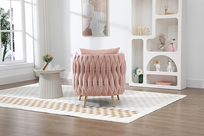 Accent Chair with Storage Ottoman Chair Tufted Barrel Chair Set Arm Chair for Living Room Bedroom