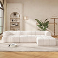 122 Modern L-Shaped Sectional Sofa with High-Density Fully Compressed Sponge and Chaise Lounge2-Piece SetFully Assembled Right Hand Facing Perfect for Living RoomLounge (Beige_94)