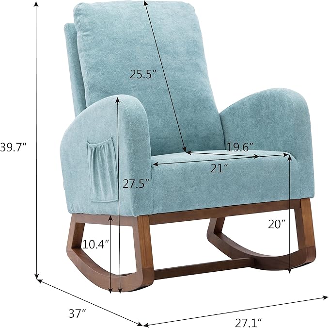 Living Room Comfortable Rocking Chair Living Room Chair Light Blue