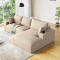 113 Modular Sectional Sofa Cloud Couch Modern Deep Seat Fluffy Corduroy Boneless Couch with Cup Holder Comfy L Shaped Sectional Couches for Living Room Bedroom. (Right Facing Camel)