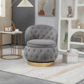 Swivel Barrel ChairVelvet Swivel Accent Chairs Modern Round Storage Small Chairs 360 Degree Upholstered Swivel Boucle Chair for Living Room Bedroom（Gary）