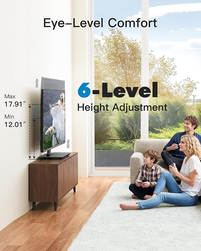 PERLESMITH Universal TV Stand Legs for 32-60 inch TVs Table Top TV Stand up to 88 lbs Height Adjustable Television TV Mount Universal TV Leg Base for Living Room &amp Bedroom VESA 400x400mm PSTVS