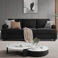 89 Inch Sofa with Extra Deep Seats Oversize 3 Seater Sofa for Living Room Modern Couch and Sofa Comfy Armrests and Seats and Backrests Easy InstallationWide Corduroy Fabric Black