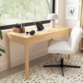 Vera 54W Writing Desk Home Office Furniture Vera Collection Natural White Oak