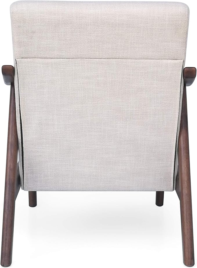 Christopher Knight Home Aurora Mid-Century Modern Accent Chair Rubberwood Beige Brown