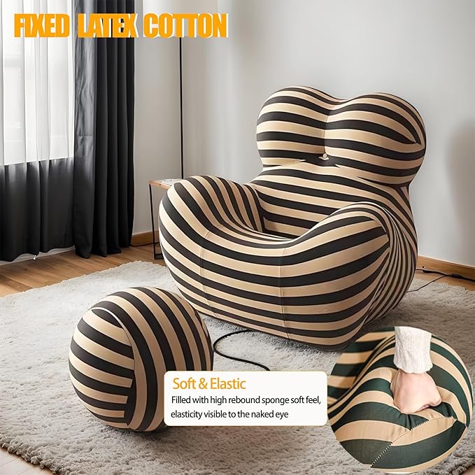 MEISIMAN Small Couch Mother's Embrace Loveseat Sofa - Mini Couch with Movable Ottoman Modern Comfy Linen Fabric &amp Memory Foam Compression Sofa Chair for Lounge Bedroom Living Room (Black Yellow)