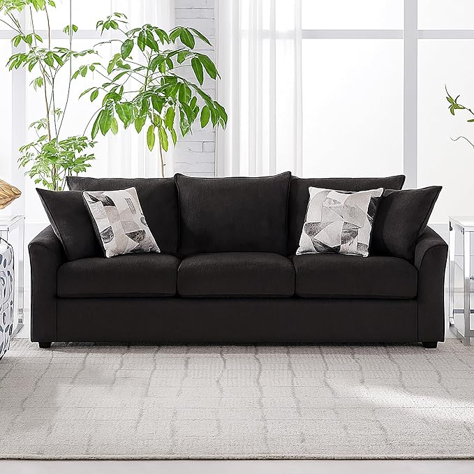 New Classic Furniture Sylvie Polyester Upholstered Sofa in Dark Gray