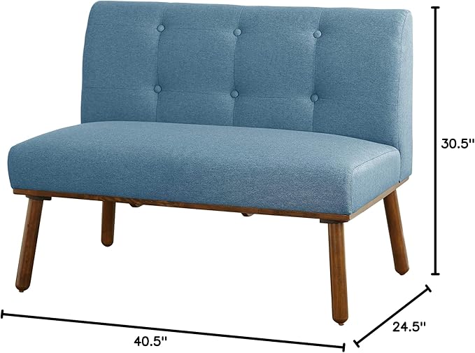Playmate Upholstered Tufted Armless Loveseat 40.5 Blue
