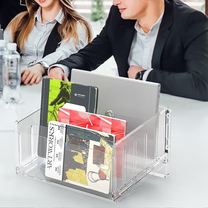 File Sorter Organizer 5 Sections Acrylic Letter Tray for Desk Mail Organizer Letter Holder for Envelopes Mail Electronics 1Pack