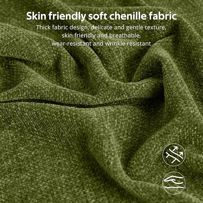 98 Chenille Sofa 3 Seater Couch for Living Room Modular Green Couch Comfy Oversized Loveseat sectional Cloud couches for Living RoomBoneless couches