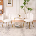 Dining Chairs Set of 2 Modern Dining Room Chairs Modern Cute Velvet armless Accent Chair with Gold Legs for Living Room/Bedroom/Kitchen (2 White)