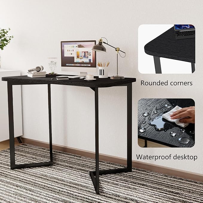 Computer Desk 40 Inch Small Table for OfficeModern Simple Style Writing Study Work Gaming Table for Home Office (Black)