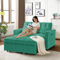 3 in 1 Convertible Sleeper Sofa Bed Futon Couches for Living Room with Side Pocket/Adjustable Backrest Velvet Upholstered Pull Out Couch Small Loveseat Sofa Bed for Bedroom Office Small Spaces