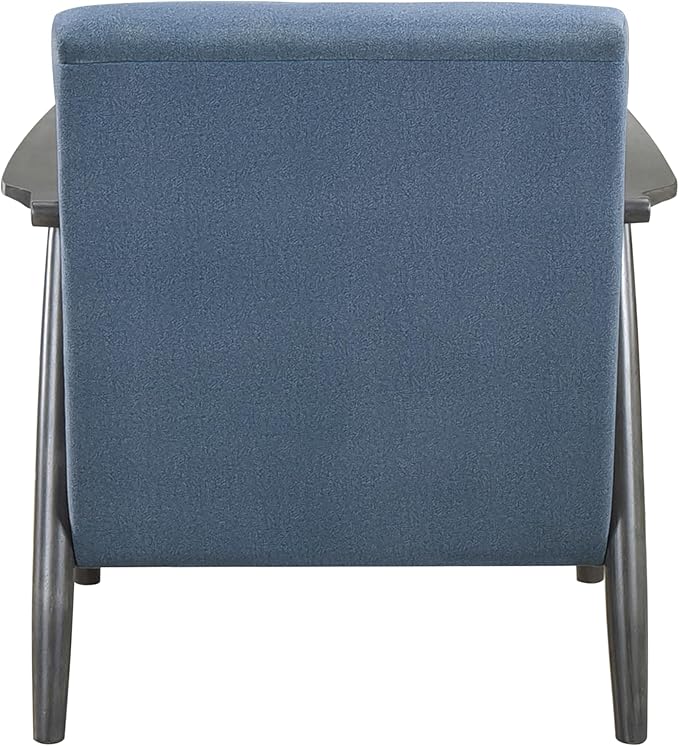 Casual Transitional Accent Chair 1pc Blue Fabric Upholstery Dark Gray Frame Solid Wood Living Room Furniture