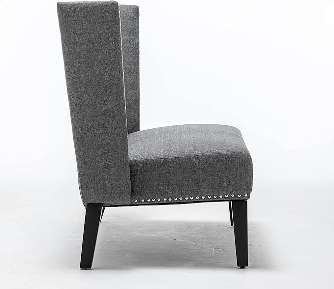 Tongli 46 Small Modern Loveseat Settee Sofa 2-Seat Sofa Couch Tufted Love Seat Dining Bench with Nail Head Trim Back Banquette Sofas for Living Room Small Space Entryway Hallway Slate