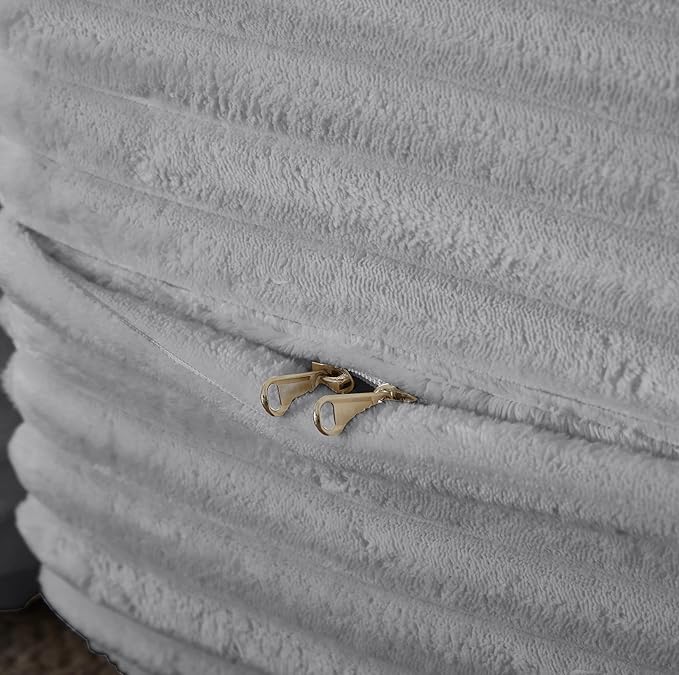Hommoo Convertible Sleeper Sofa Bed Futon Sofa Folding Mattress Couch Full Size Corduroy 2 in 1 Compression Floor Lounge Couch High Density Foam for Living Room/Guest Room/Apartment Light Grey