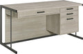 Coaster Home Furnishings - Loomis - Engineered Wood - 60-Inch Desk with Drawers and File Cabinet Drawers Sled Base Contemporary Style - Home Office - Whitewashed Grey - 805881