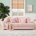 Modern Cloud Couch 3-Seater with 4 Matching Toss Pillows 88.58 Soft Corduroy Sofa with Deep Seat for Small Spaces Living Room Apartment (Pink)