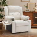 Aklaus Recliner Chair with Foldable Side Table Massage and Heat Reclining Chair Home Theater Seating Reclining Sofa with Side Pockets Cup Holders for Living Room BedroomIvy