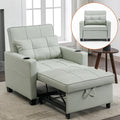Modern Convertible Sleeper Sofa Bed 3-in-1 Adjustable Futon Couch with Storage &amp Removable Armrests for Apartment Studio Office Small Spaces (Green)