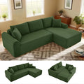 103 Modular Sectional Sofa with Chaise Cloud Sectional Couch with Deep Seat Modular L-Shape Sofa Corduroy Boneless Couch for Living RoomBedroomNo Assembly Required(Green Right Facing Chaise)