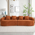 110 Boneless 4 Seater Sofa Couch Modern Oversized Curved Cloud Sofa Chenille 4-Seater Deep Seat Sectional Couches for Living Room No Assembly Orange