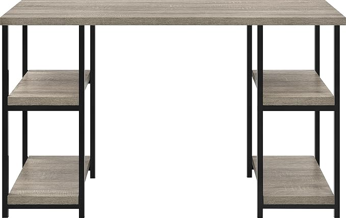 Ameriwood Home Elmwood Double Pedestal Computer Desk Distressed Gray Oak