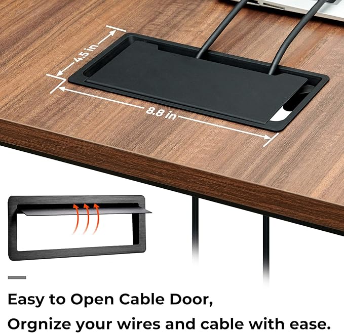 GreenForest Computer Desk 47 Home Office Writing Small Desk Modern Simple PC Table Sturdy Workstation Walnut