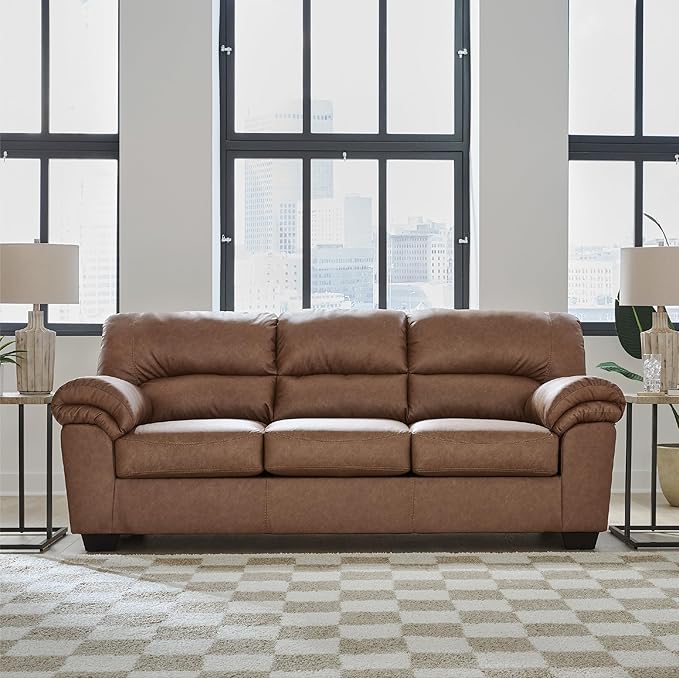 Signature Design by Ashley Walker Point Contemporary Sofa with Removable Cushion Light Brown