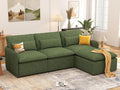94.5 L Shaped Couch Modular Sectional Sofa with Moveable Ottoman Large Deep Seat Corner Sofa for Living Room Modern Comfy Oversized Chenille Couch for Apartment Office