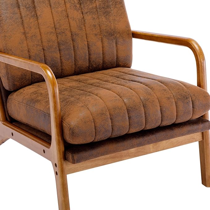 Wood Frame Armchair Accent Chair Lounge Chair for Living Room