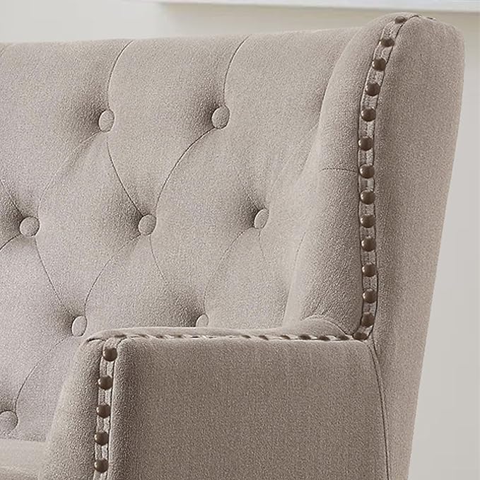 Rosevara Atlas Mid-Century Modern Accent Chair - Upholstered Tufted Lounge Arm Chair with Soft Cushion for Small Spaces