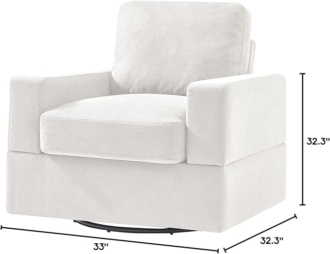 Upholstered Swivel Barrel ChairModern Arm Chair for Living Room and Bedroom