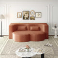 Modern 2-in-1 Convertible Sofa Bed 78 Full Size Corduroy Floor Sofa with 2 Pillows Folding Mattress Sleeper for Living Room &amp Guest Room No Assembly Required