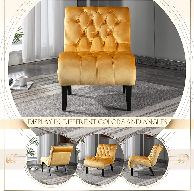 KINFFICT Velvet Accent Lounge Chair for Living Room